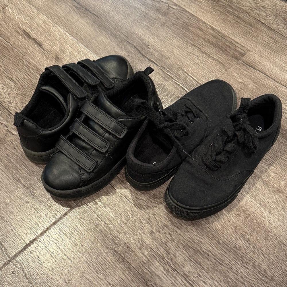 Kids /boys  set of two black dress shoes. Size 2